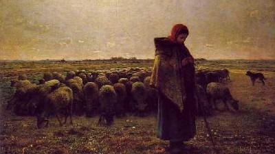 밀레:양치기 소녀와 양떼