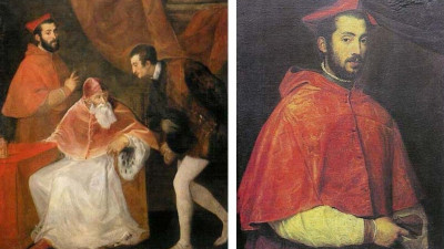 티치아노: 교황 바울로 3세와 그 손자들,파르네세 추기경